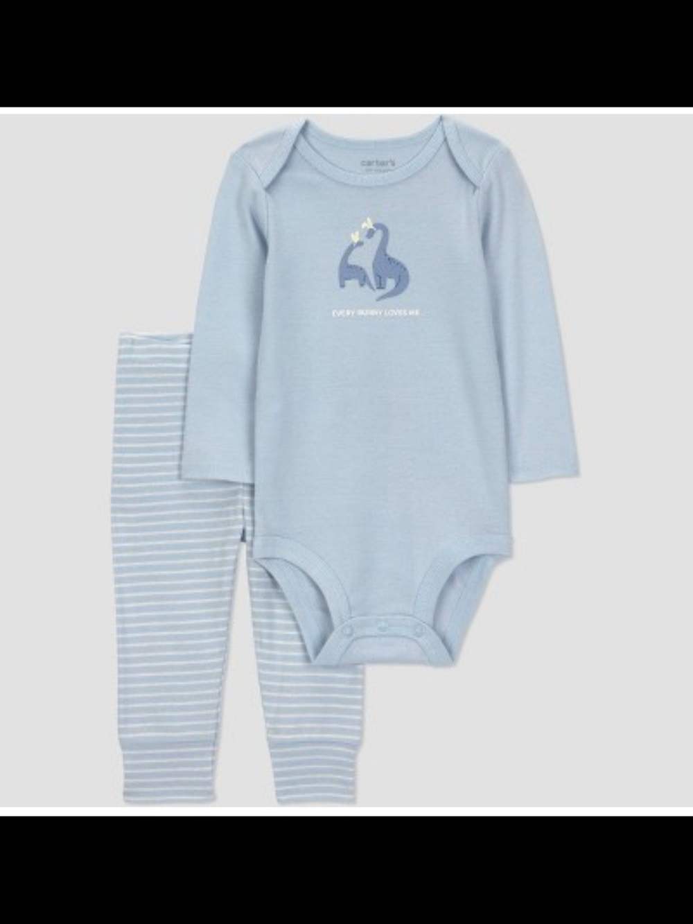 Carter's Baby Boy Dino Easter Set 2pc Blue Stripe NWT 12Mos every bunny loves me - Picture 7 of 8